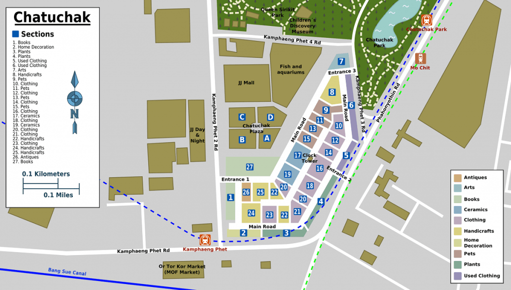 Mappa del mercato Chatuchak