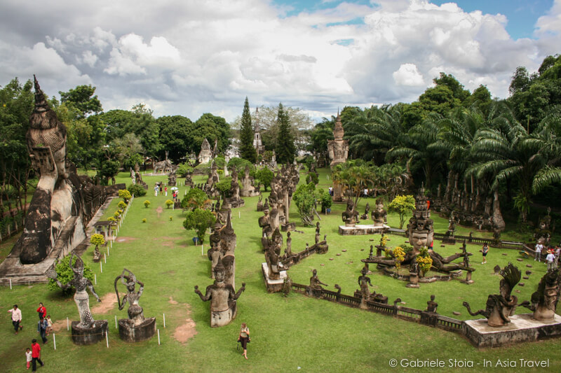 Vista panoramica del Buddha Park di Vientiane